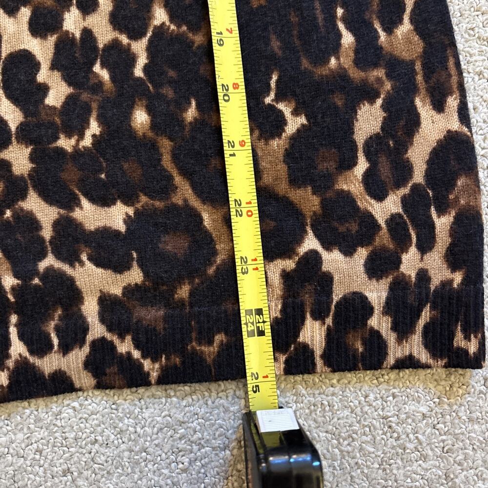 Talbots Sweater Size M Pure Cashmere Leopard Print 3/4 Sleeve Womens NWT - Picture 7 of 8